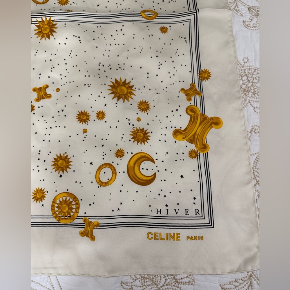 Celine Cream and Gold Celestial Scarf - Picture 4 of 11